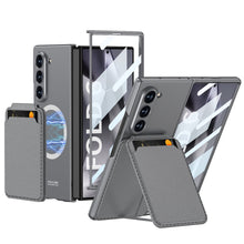 Load image into Gallery viewer, Magnetic Leather Card Holder Shockproof Phone Case With Screen Glass Protector For Galaxy Z Fold 6/5/4