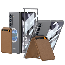 Load image into Gallery viewer, Magnetic Leather Card Holder Shockproof Phone Case With Screen Glass Protector For Galaxy Z Fold 6/5/4