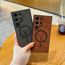 Load image into Gallery viewer, Luxury For Magnetic Wireless Charging Leather Phone Case For Samsung Galaxy S24 S23 S22 S21 Plus Ultra Cover Elk Deer Shell