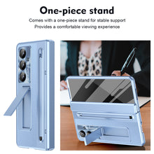 Load image into Gallery viewer, Leather Golden Electroplated Phone Case With Back Screen Glass and Stylus For Galaxy Z Fold 7/6/5/4