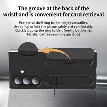 Load image into Gallery viewer, Shockproof Wristband Bracket Phone Case With Glass Film & Card Holder For Galaxy Z Fold 7/6/5/4