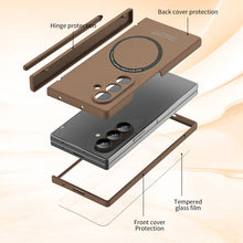 Load image into Gallery viewer, Frosted Silicone Magnetic Hinge Protective Phone Case With Pen Slot & Stylus & Glass Film For Galaxy Z Fold Series