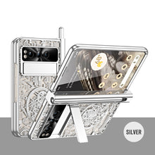 Load image into Gallery viewer, Electroplating Google Pixel Fold Case All Inclusive Double Pen Tray Hinge with Screen Protector and Free stylus - Mycasety Mycasety