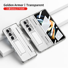 Load image into Gallery viewer, Plated Galaxy Z Fold5 Fold4 Fold3 Case with Front Screen Protector & Flat Hinge Protection & Hidden Stand - Mycasety Mycasety