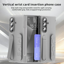 Load image into Gallery viewer, Business Wristband Bracket Hinge Protective Phone Case With Glass Film & Card Holder For Galaxy Z Fold 7/6/5/4