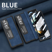 Load image into Gallery viewer, Luxury Nappa Leather Cover Magnetic Hinge Folding Shell Case For Samsung Galaxy Z Fold3 Fold4 Fold5 With Screen Protector - Mycasety Mycasety