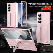 Load image into Gallery viewer, Shockproof Phone Case With Wristband Bracket Back For Galaxy Z Fold 7/6/5/4 With Screen Glass Protector