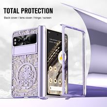 Load image into Gallery viewer, Electroplating Transparent Google Pixel Fold Case All-inclusive Drop-resistantCase with Hinge Protection Aand Kick-stand - Mycasety Mycasety