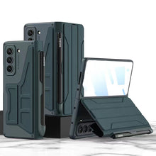 Carregar imagem no visualizador da galeria, Leather Samsung Z Fold5 Case Full Protection Business Case With Pen Slot and Protection Film - Mycasety Mycasety