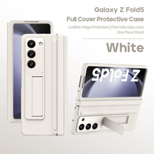Load image into Gallery viewer, Anti-fall Protective Leather Phone Case With Invisible Bracket and Film For Samsung Galaxy Z Fold5 Fold4 - Mycasety Mycasety