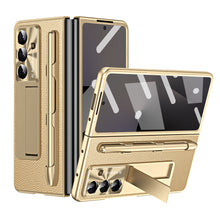 Load image into Gallery viewer, Business Electroplating Leather Phone Case With Screen Film & Stylus For Galaxy Z Fold 7/6/5/4/3