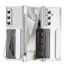 Load image into Gallery viewer, Business Wristband Bracket Hinge Protective Phone Case With Glass Film & Card Holder For Galaxy Z Fold 7/6/5/4