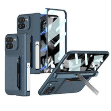 Load image into Gallery viewer, Magnetic Folding All-inclusive Leather Case With Tempered Film For Google Pixel 9 Pro Fold With Damped Folding Bracket & Card Holder
