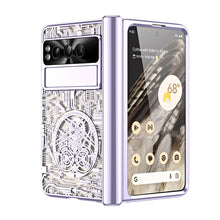 Load image into Gallery viewer, Electroplating Transparent Google Pixel Fold Case All-inclusive Drop-resistantCase with Hinge Protection Aand Kick-stand - Mycasety Mycasety