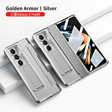 Load image into Gallery viewer, Plated Galaxy Z Fold5 Fold4 Fold3 Case with Front Screen Protector & Flat Hinge Protection & Hidden Stand - Mycasety Mycasety