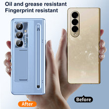 Load image into Gallery viewer, Leather Golden Electroplated Phone Case With Back Screen Glass and Stylus For Galaxy Z Fold 7/6/5/4
