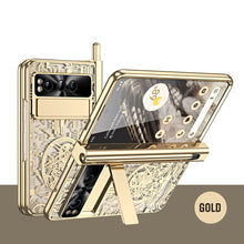 Load image into Gallery viewer, Electroplating Google Pixel Fold Case All Inclusive Double Pen Tray Hinge with Screen Protector and Free stylus - Mycasety Mycasety
