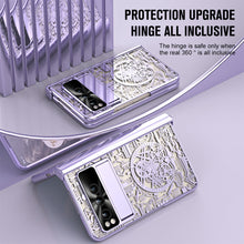 Load image into Gallery viewer, Electroplating Transparent Google Pixel Fold Case All-inclusive Drop-resistantCase with Hinge Protection Aand Kick-stand - Mycasety Mycasety