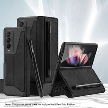 Load image into Gallery viewer, Leather Pen Holder Armor Back Case For Samsung Galaxy Z Fold3 Fold4 5G - Mycasety Mycasety