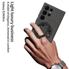 Cargar imagen en el visor de la galería, Ring Bracket Plain Leather Case For Samsung Galaxy S24 S24Ultra