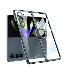 Load image into Gallery viewer, Transparent Samsung Galaxy Z Fold5 Plated Phantom Case with Exclusive Ring - Mycasety Mycasety