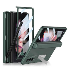Load image into Gallery viewer, Magnetic Folding Full Wrap Protective Pen Case With Back Screen Glass Hinge Holder Phone Cover For Samsung Galaxy Z Fold 3 5G - mycasety2023 Mycasety