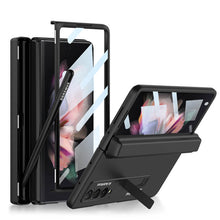 Load image into Gallery viewer, Magnetic Folding Full Wrap Protective Pen Case With Back Screen Glass Hinge Holder Phone Cover For Samsung Galaxy Z Fold 3 5G - mycasety2023 Mycasety