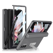 Load image into Gallery viewer, Magnetic Folding Full Wrap Protective Pen Case With Back Screen Glass Hinge Holder Phone Cover For Samsung Galaxy Z Fold 3 5G - mycasety2023 Mycasety