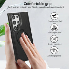 Carregar imagem no visualizador da galeria, Luxurious Leather Protective Cover With Magnetic Bracket For Samsung Galaxy