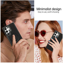 Carregar imagem no visualizador da galeria, Luxurious Leather Protective Cover With Magnetic Bracket For Samsung Galaxy