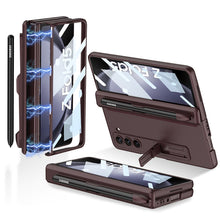 Load image into Gallery viewer, Magnetic Hinge S Pen Slot Ultra-Thin Phone Case With Back Screen Protector For Samsung Galaxy Z Fold 5/4/3 5G - Mycasety Mycasety