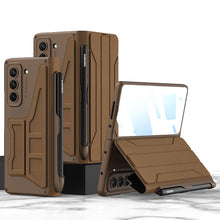 Load image into Gallery viewer, Business Leather Phone Cover With S Pen Holder & Back Screen Protector For Samsung Galaxy Z Fold 5/4/3 5G - Mycasety Mycasety