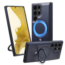 Carregar imagem no visualizador da galeria, Luxurious Leather Protective Cover With Magnetic Bracket For Samsung Galaxy