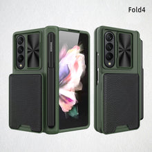 Load image into Gallery viewer, Magnetic Cardholder Electroplated Case For Samsung Galaxy Z Fold4 5G W23 With Front Film & S Pen Slot