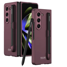 Carregar imagem no visualizador da galeria, Electroplated Slim Samsung Galaxy Z Fold 5 Case with Front Screen Tempered Glass Protector