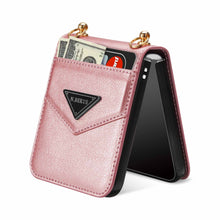 Cargar imagen en el visor de la galería, Samsung Z FLIP 4 Crossbody Phone Case Lychee Flip Leather Slip Card Case