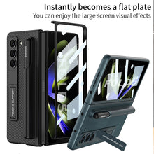 Load image into Gallery viewer, Samsung Galaxy Z Fold 5 Case with Front Screen Tempered Glass Protector &amp; Pen Slot &amp; Stylus
