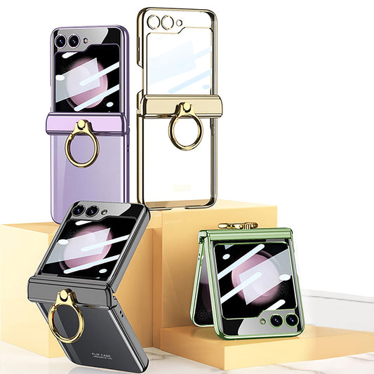 Magnetic Hinge Phantom Samsung Galaxy Z Flip5 Case with Ring Bracket