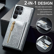 Load image into Gallery viewer, Newest Magnetic Bling Leather Detachable Wallet Samsung Case