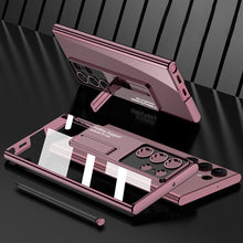 Load image into Gallery viewer, Newest Magnetic Bracket Electroplated Clear Phone Case For Samsung Galaxy S22 S23 Ultra Plus