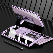 Load image into Gallery viewer, Newest Magnetic Bracket Electroplated Clear Phone Case For Samsung Galaxy S22 S23 Ultra Plus