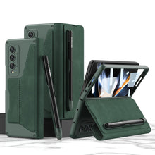 Charger l'image dans la galerie, Leather Wallet Samsung Galaxy Z Fold4 5G Case With Detachable Velcro Pen Slot