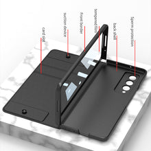 Charger l'image dans la galerie, Leather Wallet Samsung Galaxy Z Fold4 5G Case With Detachable Velcro Pen Slot