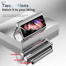 Load image into Gallery viewer, S Pen Fold Edition Case for Samsung Galaxy Z Fold 2 Z Fold 3 Pencil Slot Electroplating Clear Back Cover with Tempered Glass