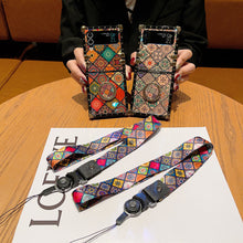 Cargar imagen en el visor de la galería, Retro Boho Style Ring Bohemian Case With Lanyard for Samsung Galaxy Z Flip3 Flip4 5G