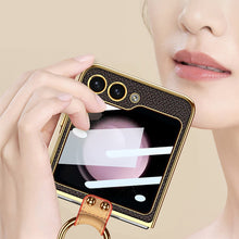 Cargar imagen en el visor de la galería, Luxury Leather Samsung Z Filp5 Phone Case With Crossbody Rope