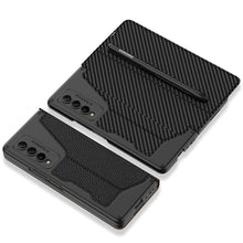Charger l'image dans la galerie, Leather Wallet Samsung Galaxy Z Fold4 5G Case With Detachable Velcro Pen Slot