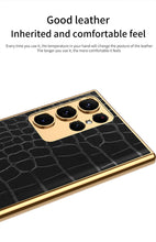 Load image into Gallery viewer, Electroplated Leather Soft Shell Samsung Galaxy S23 S23 Plus S23 Ultra Case