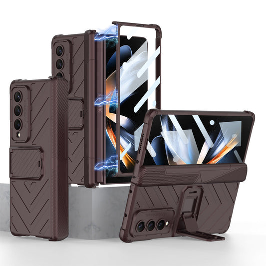 Magnetic Hinge Samsung Galaxy Z Fold4 5G Cover With Film and Kickstand