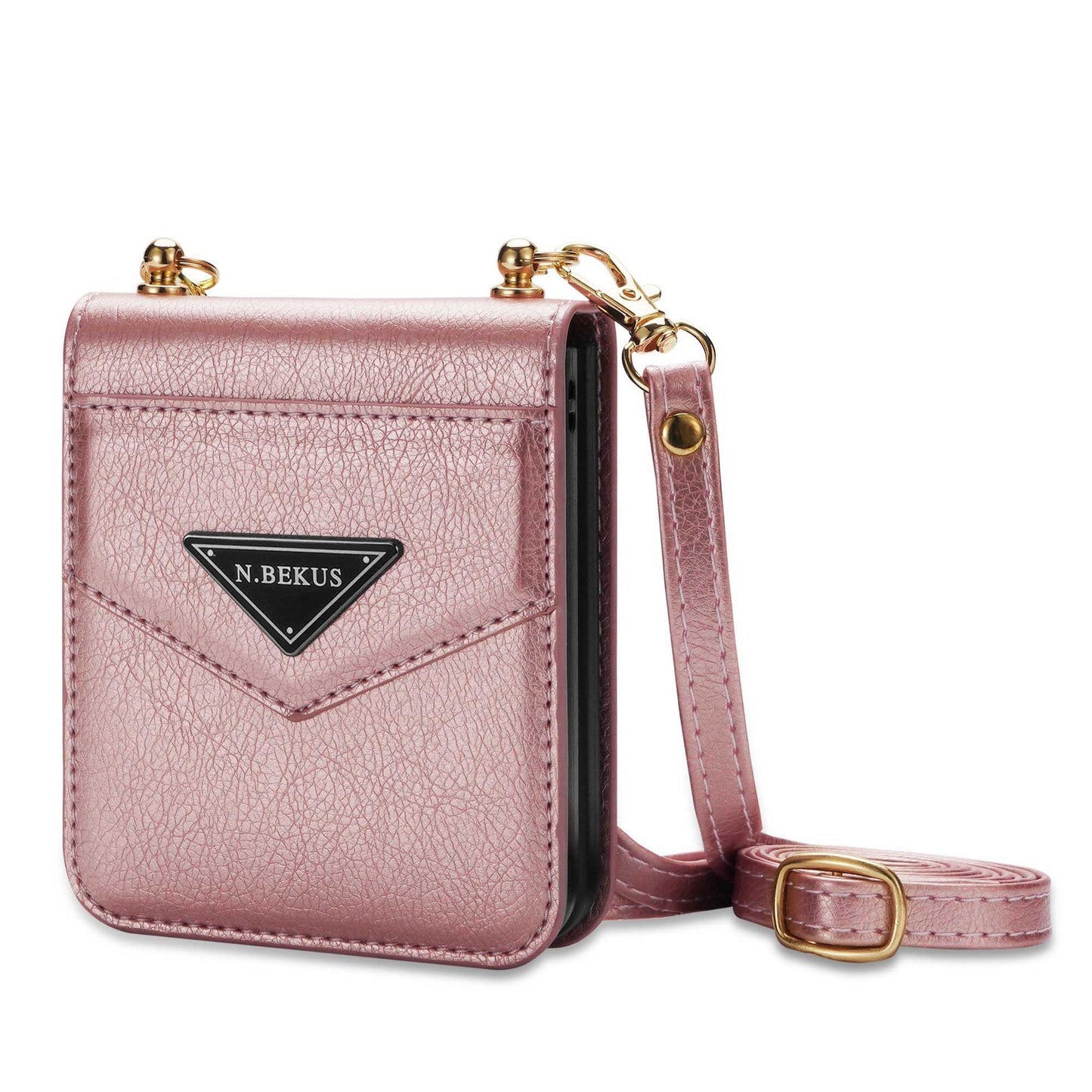 Samsung Z FLIP 4 Crossbody Phone Case Lychee Flip Leather Slip Card Case